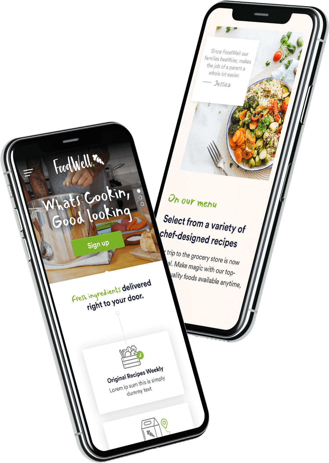 FoodWell redesigned ordering screens